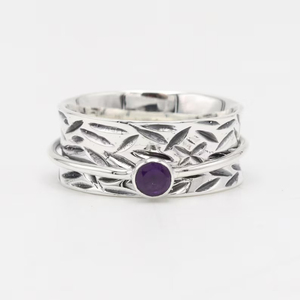 Anillo giratorio de meditación de Plata de Ley 925 chapado en oro turquesa Natural hecho a mano joyería de plata India Ajuste de bisel perfecto - Product Image 3