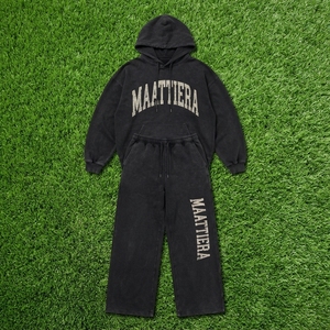 Conjunto de Sudadera con Capucha y Cremallera Oversize Personalizada y Pantalones Anchos de Felpa de Algodón Liso para Mujer, Chándal de Dos Piezas Estilo Urbano - Product Image 6