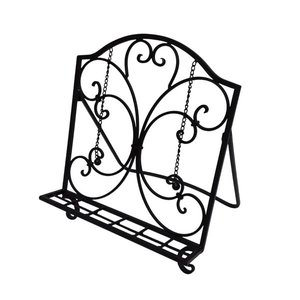 Artisanat en fer forgé support de livre en métal supports couleur noire pour la maison et le bureau décoration de bureau support de livre - Product Image 2