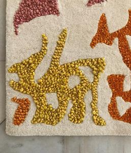 Alfombra de lana copetuda a mano contemporánea de diseñador elegante moderno abstracto hecho a mano para sala de estar hogar Hotel interiores de la India - Product Image 3