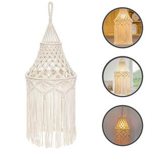 Pantalla de lámpara de macramé 2025, cubierta de luces de techo, candelabro de macramé bohemio, pantalla hecha a mano con flecos, decoración Vintage para el hogar - Product Image 1