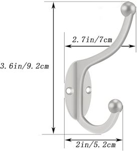 ตะขอแขวนเสื้อคลุมแบบคู่สำหรับแขวนเสื้อผ้าอุปกรณ์ติดผนังสีดำกันสนิมตะขอแขวนเสื้อโค้ทราวแขวนผ้าเช็ดตัวกุญแจกระเป๋าหมวก - Product Image 6