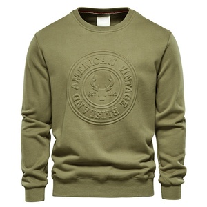 Sudaderas transpirables de forro polar de algodón con logotipo personalizado en relieve 3D de talla grande para gimnasio para hombre - Product Image 4