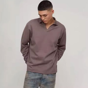 Venta al por mayor personalizado 330GSM Oversize Dropshoulder peso pesado bordado cuello redondo sudadera hombres invierno sudaderas con capucha - Product Image 5