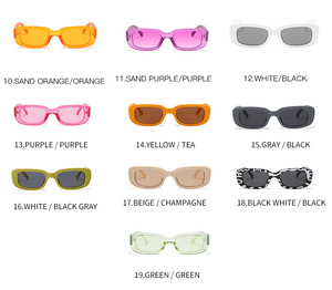 Rectangle Retro <b>Sunglasses</b> UV400 Full Rim <b>Frame</b> PC Lenses Unisex <b>Small</b> Shades Wholesale Custom Logo Eyewear - Product Image 4