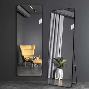 Specchio Rettangolare a Figura Intera Stile Antico Smartspace 57x162cm Nero, Vetro Spesso 6mm Senza Cornice per Casa e Ufficio - Product Image 2