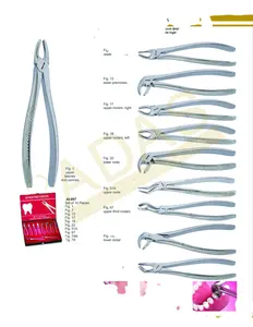 ملقط استخراج الأسنان ومجموعة ملقط استخراج الأسنان متوفرة بجودة عالية بنمط إنجليزي ونمط الولايات المتحدة الأمريكية