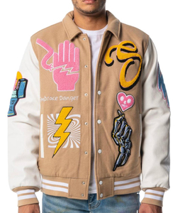 Custom Chenille Embroidered <b>Men's</b> Leather Baseball <b>Jacket</b> Custom <b>Varsity</b> <b>Jacket</b> for <b>Men</b> <b>Bomber</b> - Product Image 6