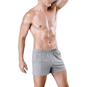 Pantalones cortos de verano para hombre de calidad superior 100% tela de malla de algodón estilo Cargo con bolsillo Boxer Look cintura elástica teñida lisa - Product Image 2