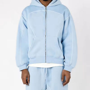 Sweat à capuche zippé sur mesure pour hommes Pull d'hiver classique uni avec manteau chaud à manches longues et fermeture éclair Veste de sweat en gros - Product Image 3