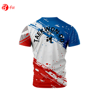 T-shirt de Taekwondo personnalisé avec logo, impression de haute qualité, nouveau style, vente en gros