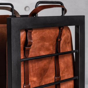 Sac de transport pour bois de chauffage en cuir de vachette durable, léger, pliable, résistant aux odeurs, avec logo personnalisé pour l'extérieur - Product Image 3