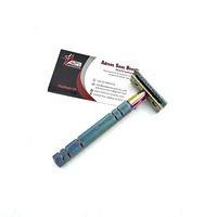 Rasoirs de sécurité arc-en-ciel multi-titane pour hommes Rasoir à double tranchant en acier inoxydable à lame interchangeable personnalisé et robuste