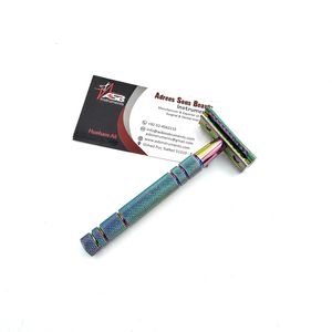 Rasoirs de sécurité arc-en-ciel multi-titane pour hommes Rasoir à double tranchant en acier inoxydable à lame interchangeable personnalisé et robuste - Product Image 4