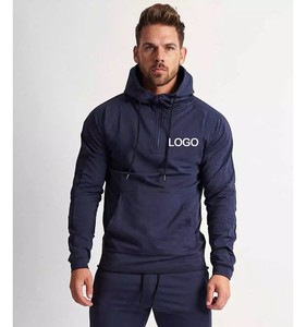 Custom Logo Blank Winter <b>Pullover</b> <b>Men</b> Sweat Suit Hoodie Solid Slim Elastic Waist Jogging Active Wear Breathable Quick Dry - Product Image 2
