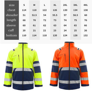 Chaqueta de trabajo de invierno para hombre, lona reflectante de seguridad personalizada para uso industrial, chaqueta de seguridad reflectante y a prueba de viento - Product Image 3