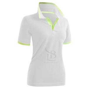 Nouvelle arrivée meilleure qualité 2025 femmes blanc vert mode deux boutons polo femmes chemise de sport avec Logo personnalisé - Product Image 5