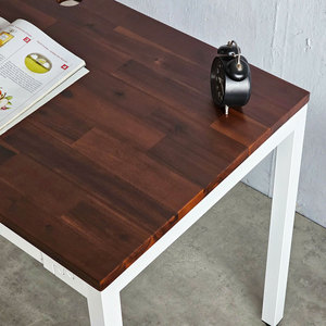 Uconcept HBWD021 120x60cm Acacia Wood and Bamboo <b>Desk</b> with Wooden Legs <b>Portable</b> Assembly Required for Home Office or Hotel Use - Product Image 6