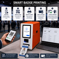 Impresora Automática de Tarjetas de Identificación de Autoservicio - Máquina para Hacer Tarjetas de Identificación de Doble Cara con Escáner QR y NFC Integrado para Control de Acceso a Exposiciones