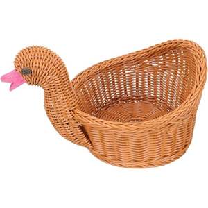 Cesta tejida hecha a mano, organizador de espacio interior con mimbre de imitación para decoración del hogar, almacenamiento de aperitivos hecho de bambú de mimbre - Product Image 1