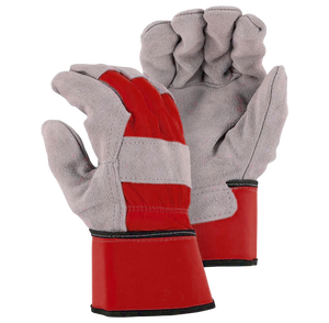 Canadian Rigger Guantes de trabajo de seguridad Cuero de vaca Protección de cuero dividido Espalda fluorescente Guantes DE TRABAJO cómodos de alta resistencia - Product Image 5