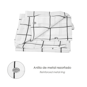 Tenda da doccia a quadretti 180x200 cm. Impermeabile - Product Image 4