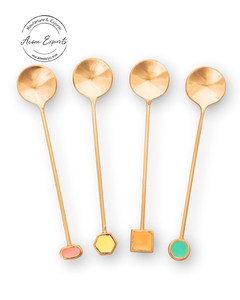 Cuchara de estrella elegante para revolver y servir con mango retorcido Diseño chapado en oro duradero - Product Image 3