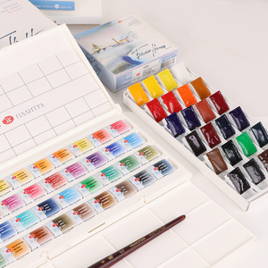 Ensemble de peinture à l'aquarelle solide de qualité artistique pour étudiants, marque russe, 12/16/24/36 couleurs/ensemble, peinture sur toile, fournitures d'art - Product Image 4