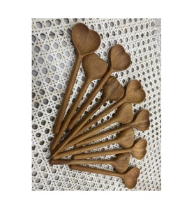 Cucharas de corazón de madera natural, cucharas de palisandro hechas a mano, cucharas talladas a mano, decoración del hogar de cocina, cubiertos de cocina únicos - Product Image 2