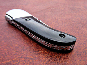 Cuchillo plegable para acampar y cazar al aire libre de alta calidad con mango de cuerno de toro, cuchillo táctico de supervivencia al aire libre al por mayor - Product Image 5