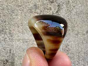 แหวนเขาควายขัดเงาทำมือ สไตล์รักแบบหนา งานฝีมือจากธรรมชาติ เครื่องประดับ - Product Image 6