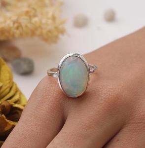 925 solide pierre meilleure qualité bague bijoux 925 en argent Sterling pierre à la main pierres précieuses opale Spinner naturel concepteur anneau bijoux - Product Image 2