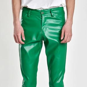 Pantalones de cuero genuino estilo Rock a la moda para hombre 2025, pantalones de baile para Club nocturno, pantalones ajustados de cuero Real para hombre para motocicleta - Product Image 1