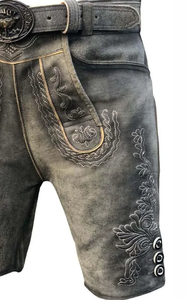 Pantalon court en cuir bavarois sur mesure pour homme, Trachten Lederhosen, pantalon taille mi-haute, couleur unie, costume authentique d'Oktoberfest - Product Image 6