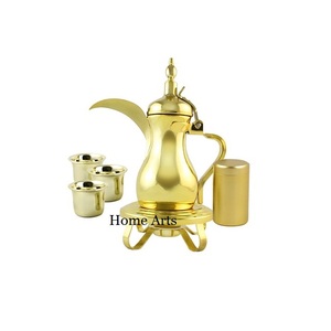 Calentador Dallah de aluminio de color dorado hecho a mano, calentador de tetera de tamaño personalizado de la mejor calidad del mejor exportador de la India - Product Image 4