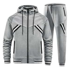 Chándal de alta calidad hecho de Material de algodón 100% transpirable de secado rápido a prueba de viento para hombres gimnasio ejercicio y entrenamiento chándal - Product Image 1