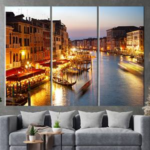 Lienzo impreso con paisaje urbano de Venecia, regalo para decoración de paredes de viaje, 3P: Gallery Wrapped - Product Image 1