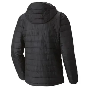 Men's Winter Hooded Puffer Jacket Polyester Wadding Windproof Zipper Closure Casual Style Solid <b>Colour</b> Regular Fit - Product Image 3