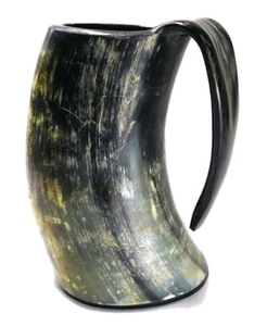 Handmade Natural Burnt Horn Mug with <b>Wooden</b> Base Solid Pattern Viking Beer Drinking Ceramic Cup with Hand Grip Minimum Order 1pc - Product Image 6