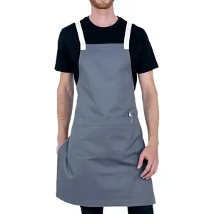 Top Quality Apron Adjustable Straps Front Pocket Canvas Cotton Washable Kitchen Aprons Supplier From Bangladesh