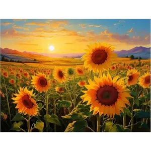 Champ de tournesol décor floral marbre carreaux de céramique murale cuisine douche dosseret peintures murales - Product Image 1