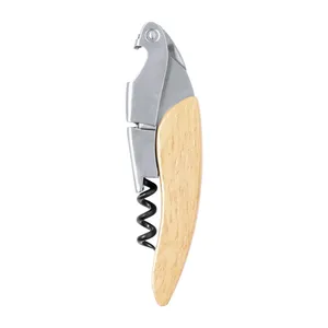 Tire-bouchon personnalisé en bois et acier Veneto pour ouvre-bouteilles à vin - Product Image 1