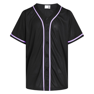 Camiseta de Béisbol con Logotipo Personalizado al por Mayor, con Impresión por Sublimación, Transpirable, de Color Sólido, con Botones Completos - Product Image 1