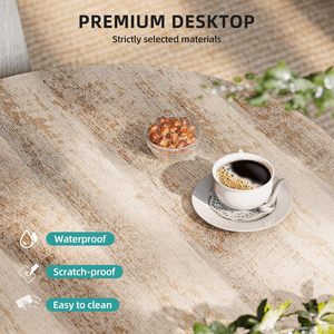Hot Selling Modern Design <b>Rustic</b> Wood <b>Coffee</b> <b>Table</b> with Metal Marble Stone for Dining and Home Use Storage Shelf Included - Product Image 4