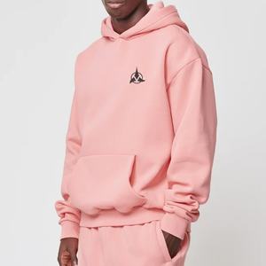 Sweat à capuche décontracté de couleur unie pour hommes en coton doux avec poche kangourou confortable haut de rue surdimensionné - Product Image 3
