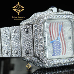 Montre automatique pour homme de qualité supérieure en acier inoxydable de 41 mm, vente en gros OEM, mouvement automatique, diamant moissanite de haute qualité, entièrement sertie de diamants - Product Image 3