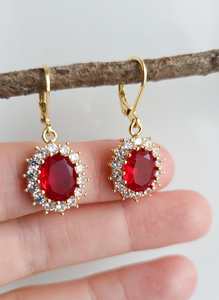 Natural Premium Top Grade Purple Oval Cut Crystal Huggie Hoop Earrings 925 Sterling Silver 14k Gold Plated Vintage Victorian - Product Image 4