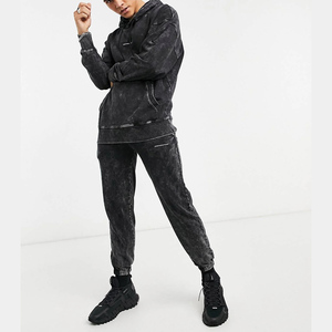 Vente en gros de survêtement d'hiver pour hommes, ensemble de sweat à capuche et de pantalons doublés de polaire épaisse pour le sport et les activités de plein air par temps froid - Product Image 1
