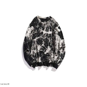 Venta al por mayor de moda de cuello redondo pulóver sudaderas personalizadas Tie Dye French Terry sudadera de gran tamaño para hombres - Product Image 2