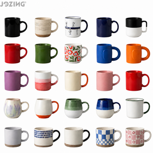 แก้วเซรามิก 350 มล. ขายส่ง แก้วกาแฟพอร์ซเลนสไตล์นอร์ดิก สำหรับร้านกาแฟ โรงแรม บ้าน  คละสีและลาย - Product Image 1